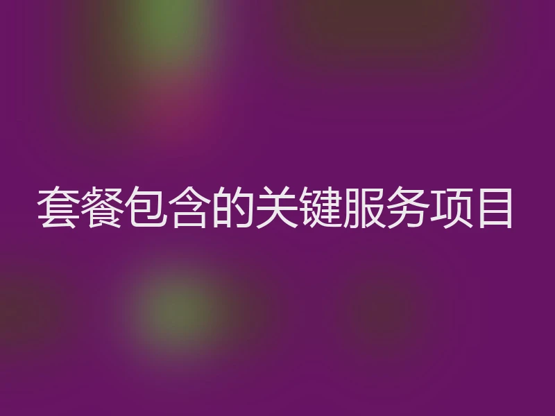 套餐包含的关键服务项目