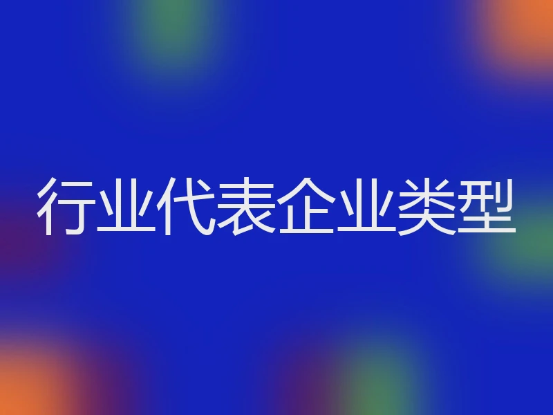 行业代表企业类型