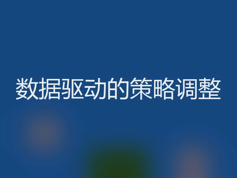 数据驱动的策略调整