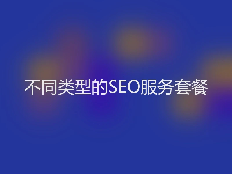 不同类型的SEO服务套餐