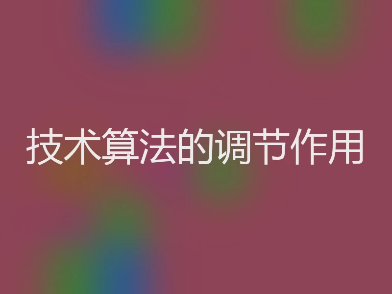 技术算法的调节作用