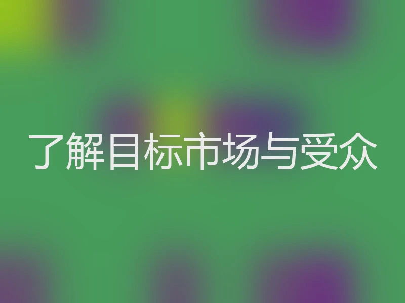 了解目标市场与受众
