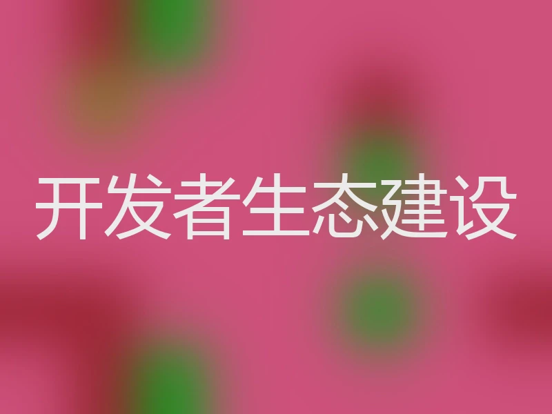 开发者生态建设