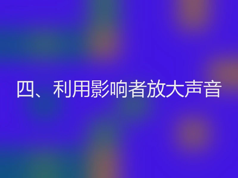 四、利用影响者放大声音