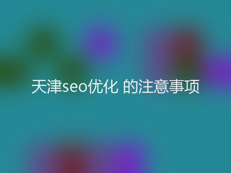 天津seo优化 的注意事项