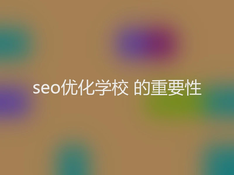 seo优化学校 的重要性