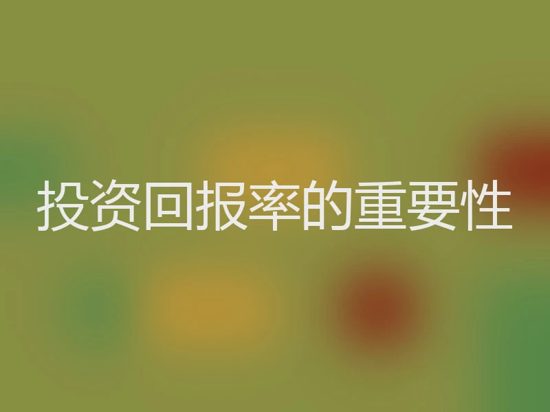 投资回报率的重要性