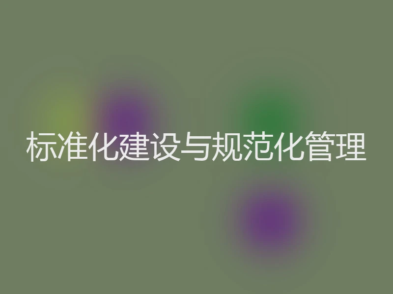 标准化建设与规范化管理