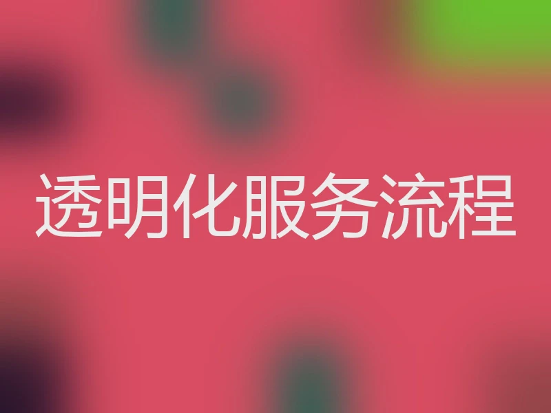 透明化服务流程
