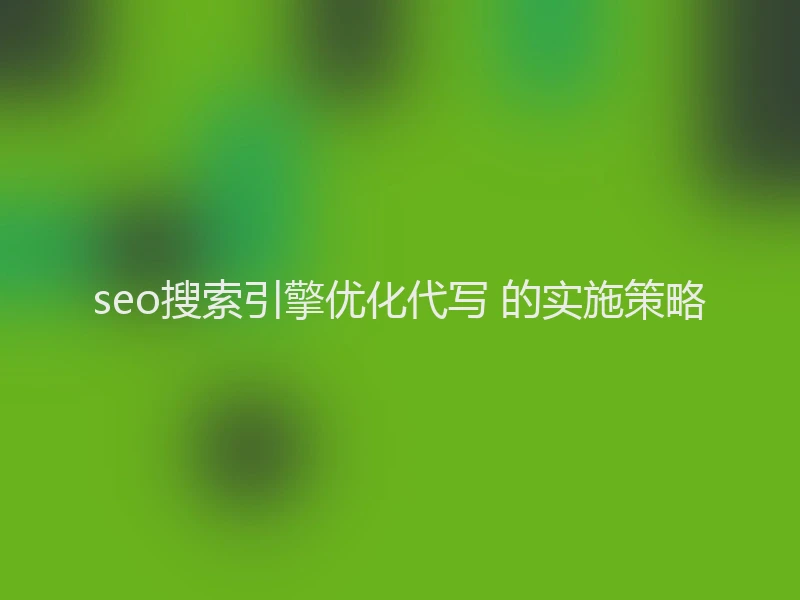 seo搜索引擎优化代写 的实施策略