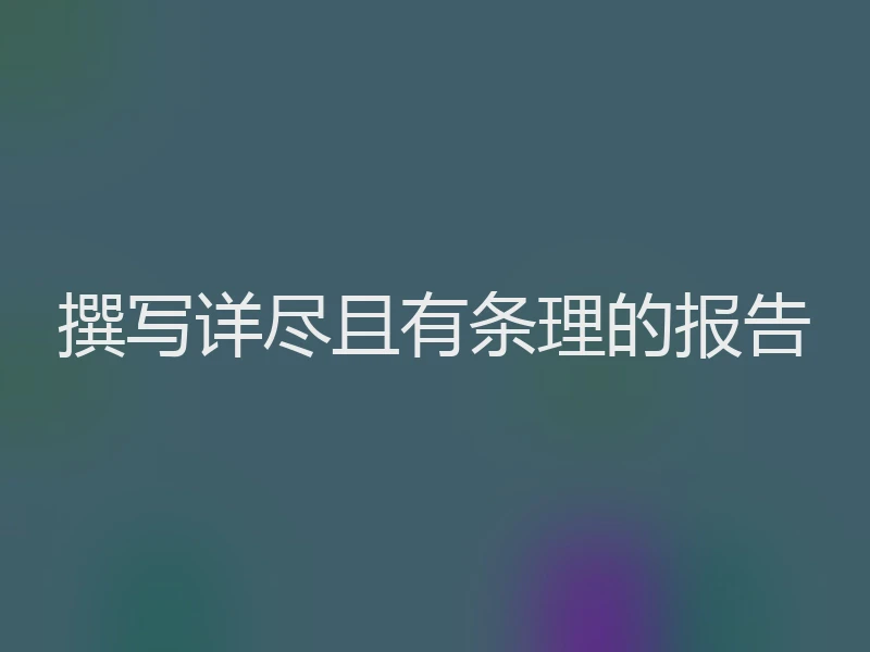 撰写详尽且有条理的报告