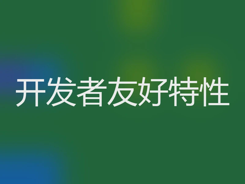 开发者友好特性