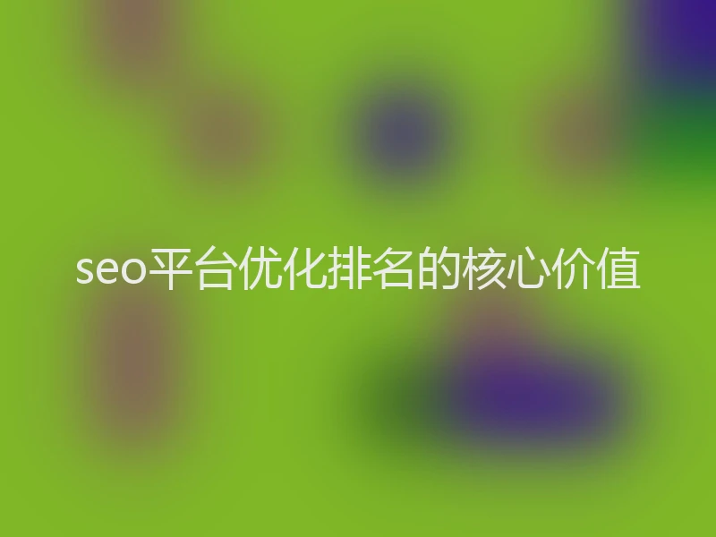 seo平台优化排名的核心价值