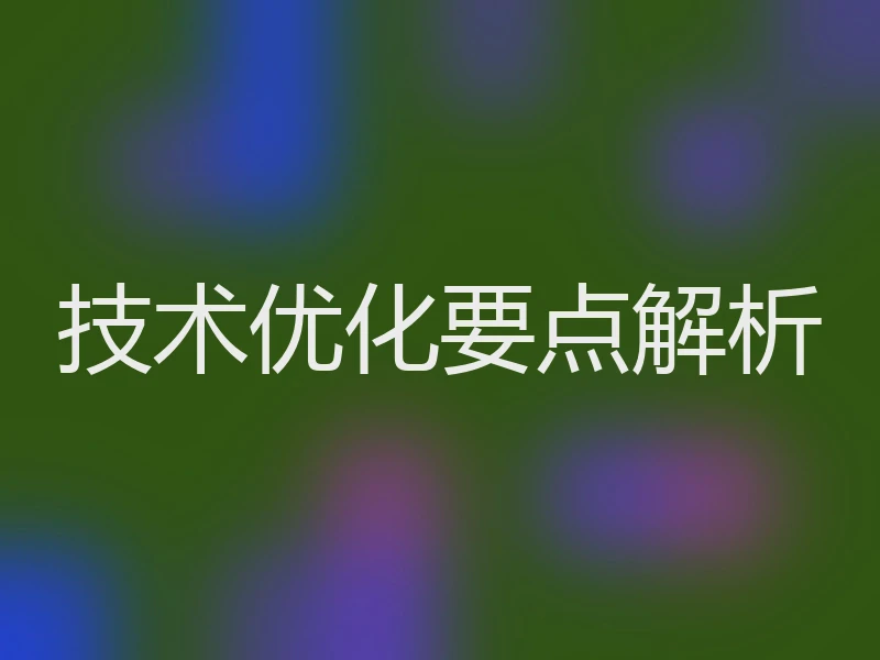 技术优化要点解析