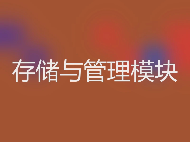 存储与管理模块