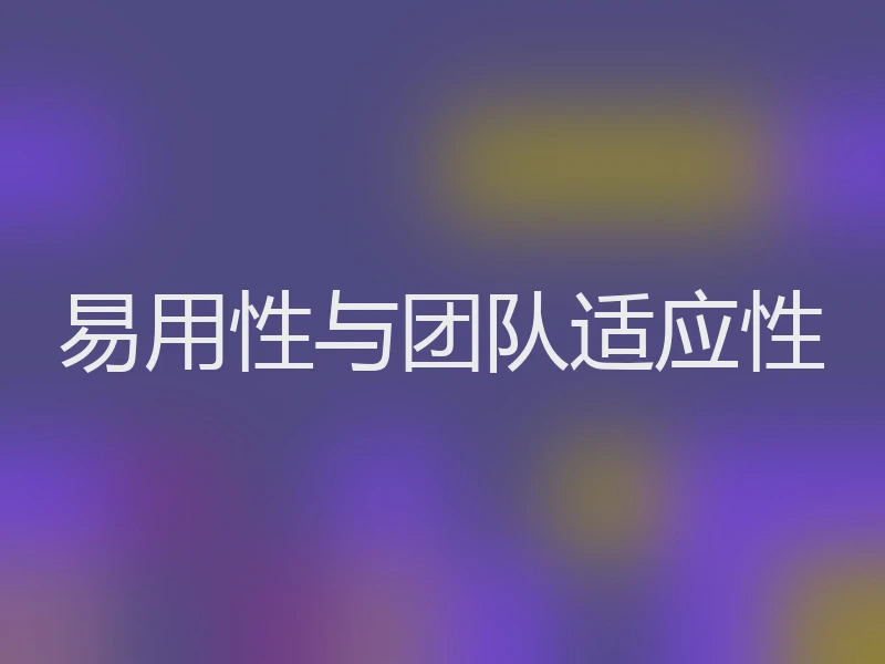 易用性与团队适应性