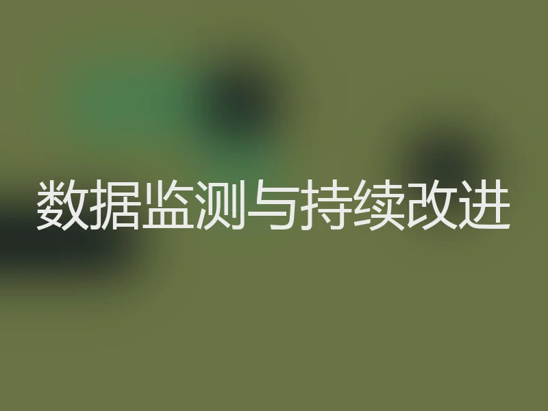 数据监测与持续改进