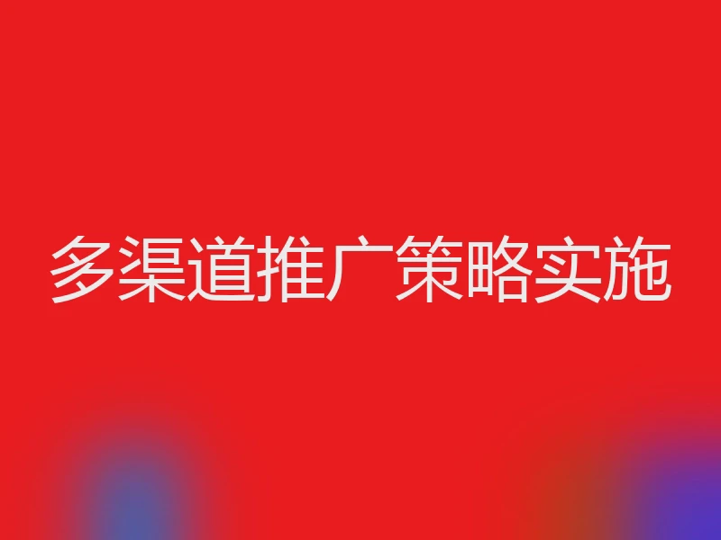 多渠道推广策略实施