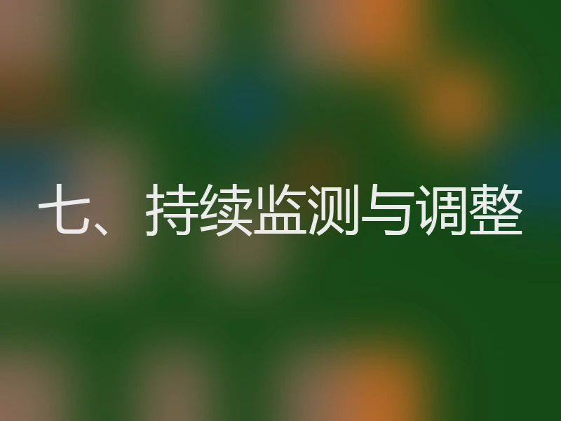 七、持续监测与调整