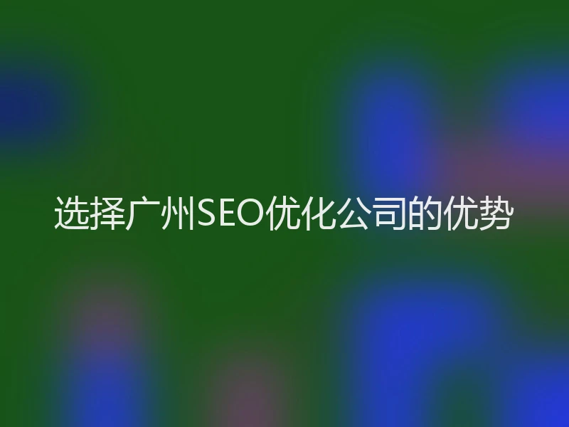 选择广州SEO优化公司的优势