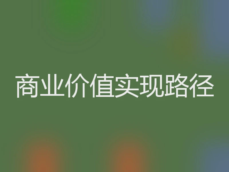 商业价值实现路径