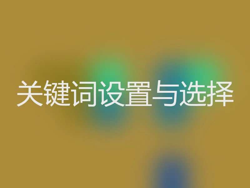 关键词设置与选择