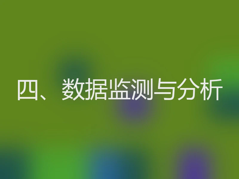 四、数据监测与分析