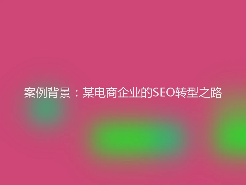 案例背景：某电商企业的SEO转型之路