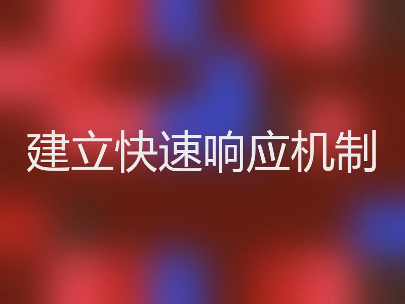 建立快速响应机制