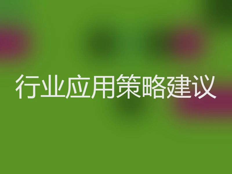 行业应用策略建议