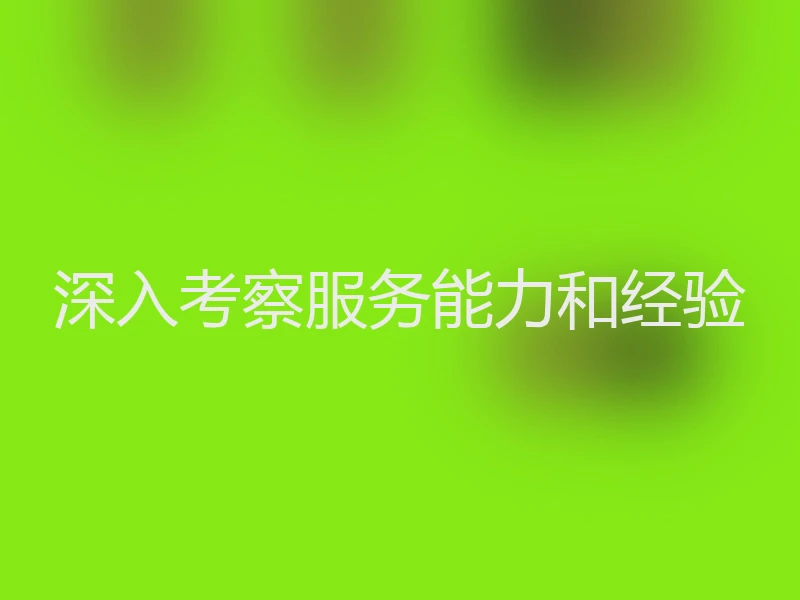 深入考察服务能力和经验