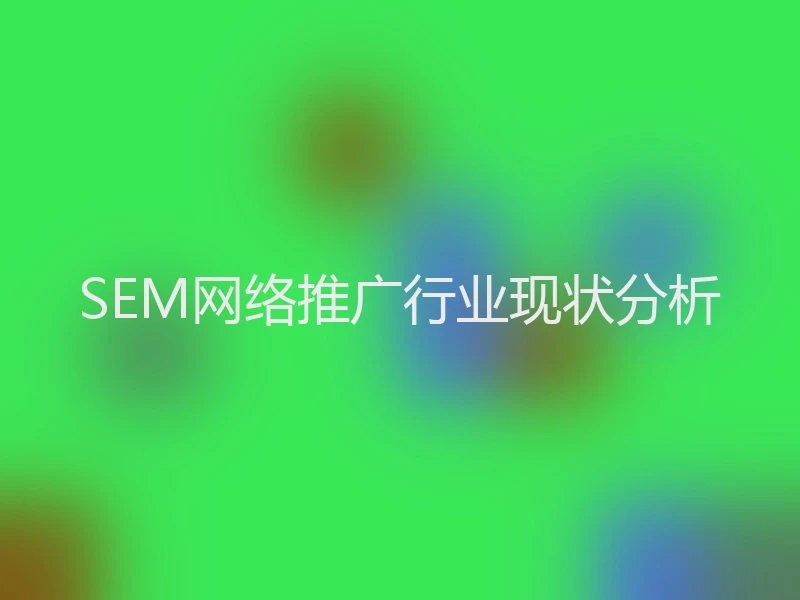 SEM网络推广行业现状分析