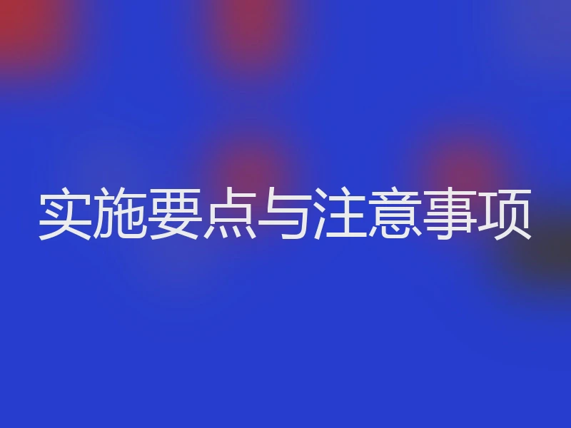实施要点与注意事项