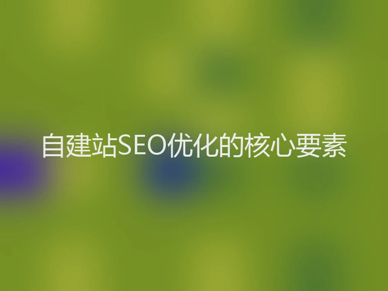 自建站SEO优化的核心要素