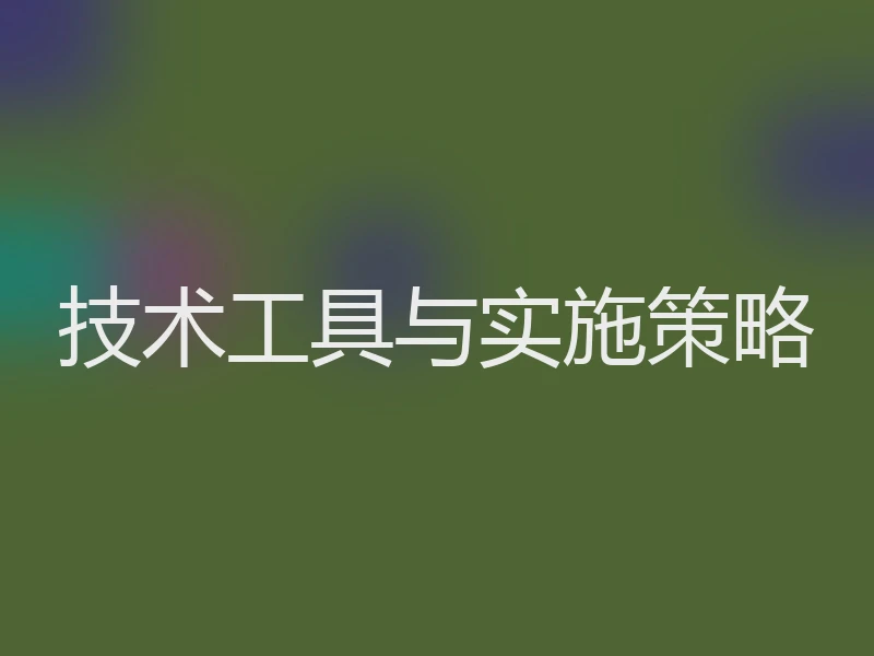 技术工具与实施策略