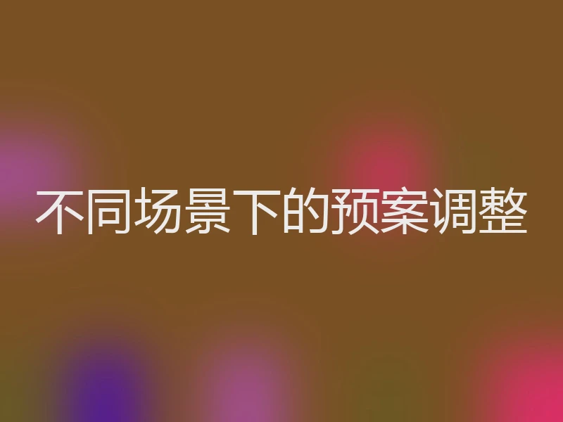不同场景下的预案调整