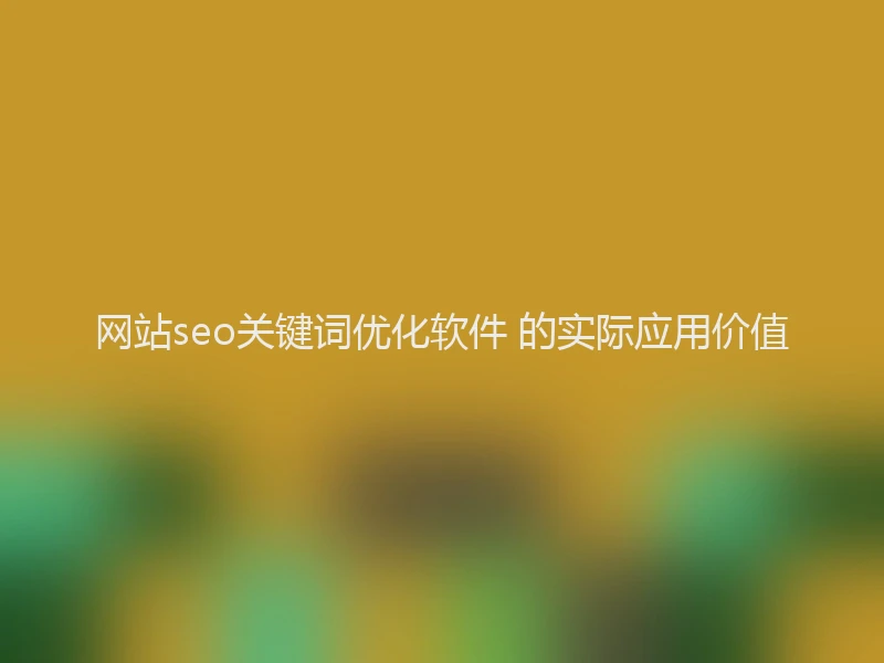网站seo关键词优化软件 的实际应用价值