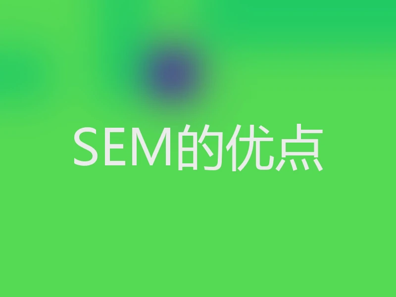 SEM的优点