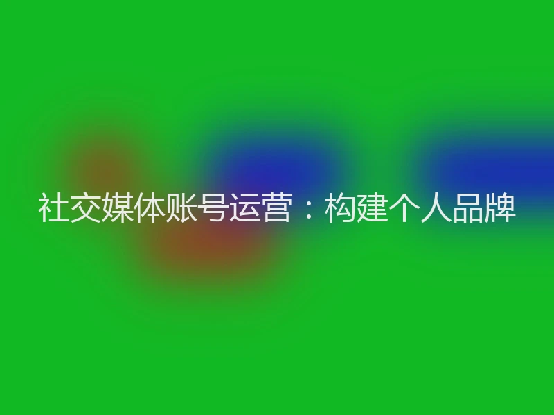 社交媒体账号运营：构建个人品牌