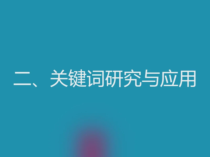二、关键词研究与应用