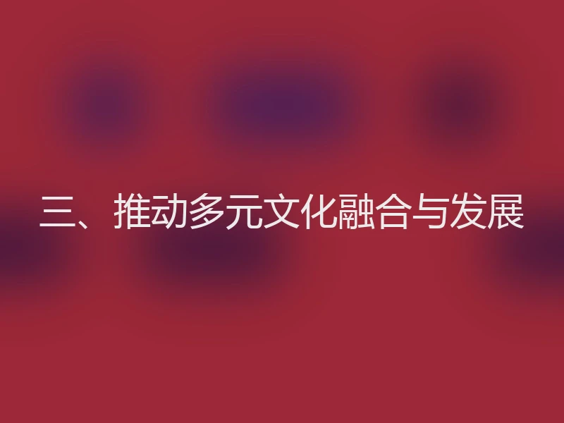 三、推动多元文化融合与发展
