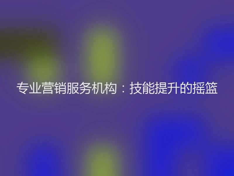 专业营销服务机构：技能提升的摇篮