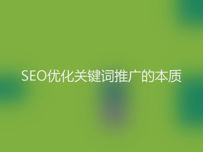 SEO优化关键词推广的本质