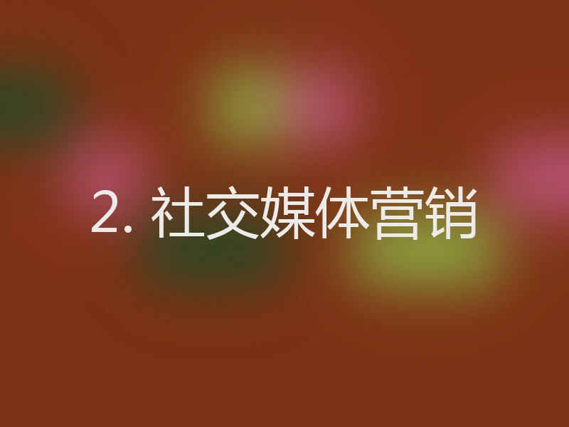 2. 社交媒体营销