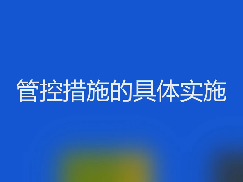 管控措施的具体实施