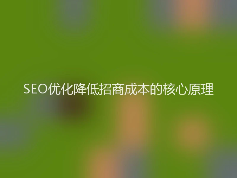 SEO优化降低招商成本的核心原理