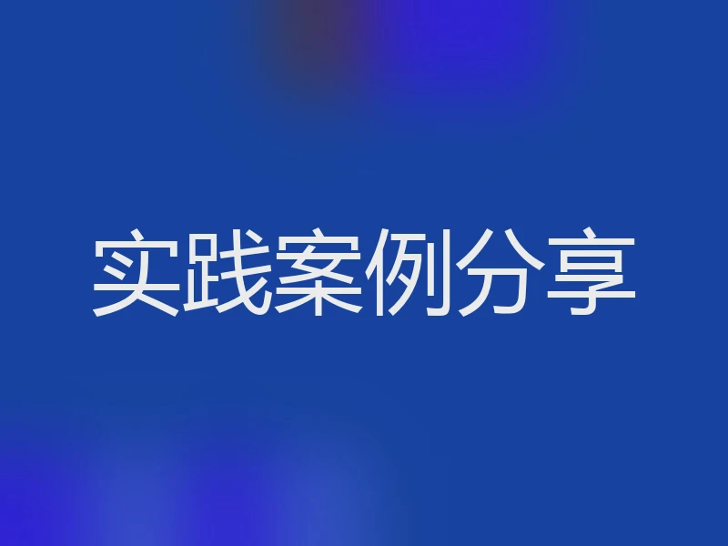 实践案例分享