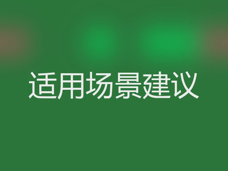 适用场景建议
