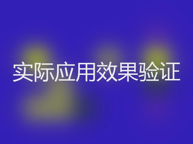 实际应用效果验证