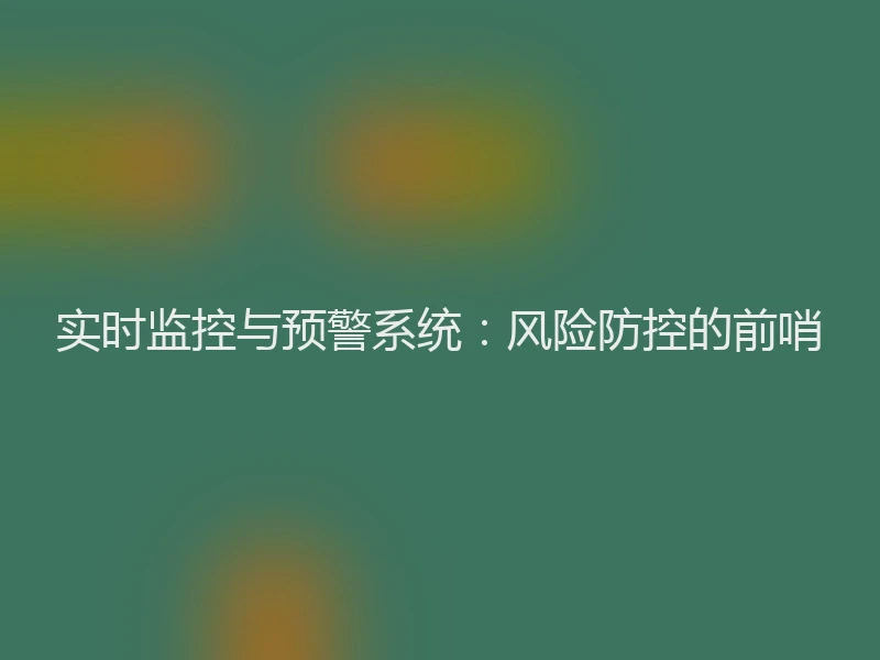 实时监控与预警系统：风险防控的前哨
